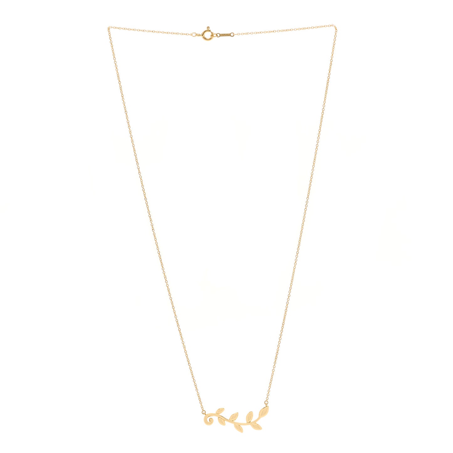 18K Yellow Gold Paloma Picasso Olive Leaf Vine Pendant Necklace