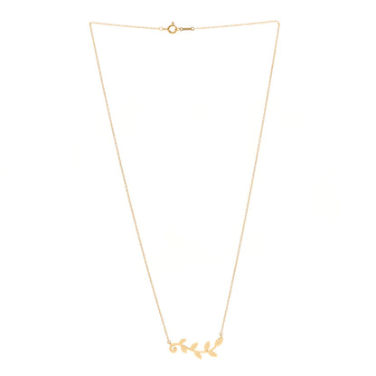 Tiffany 18K Yellow Gold Paloma Picasso Olive Leaf Vine Pendant Necklace 3 of 6