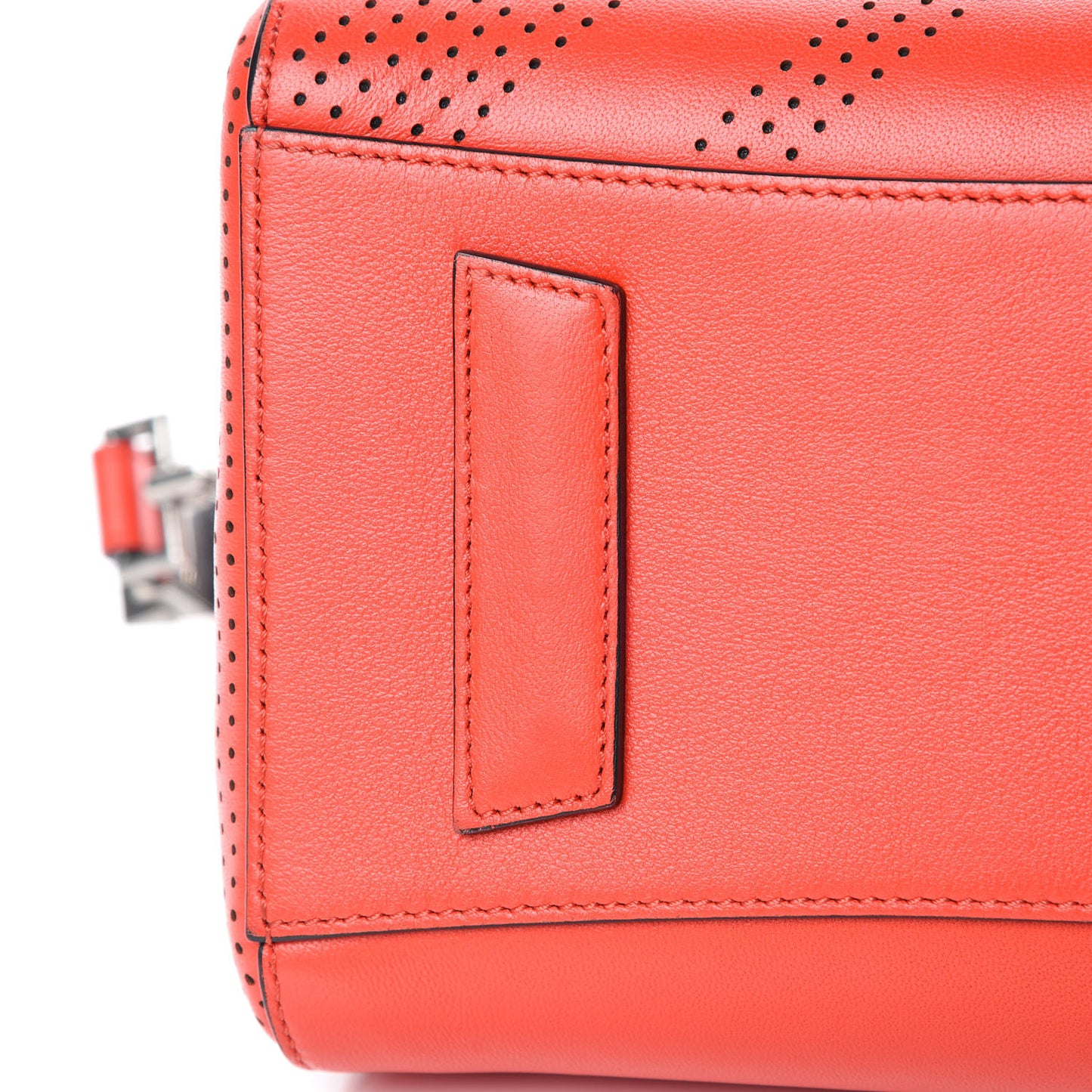Lambskin Perforated Small Antigona Pop Red