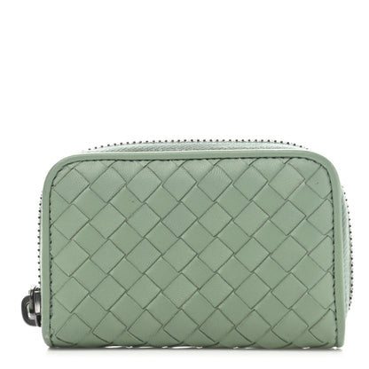 Bottega Veneta Nappa Intrecciato Zip Around Coin Purse Light Green 1 of 8