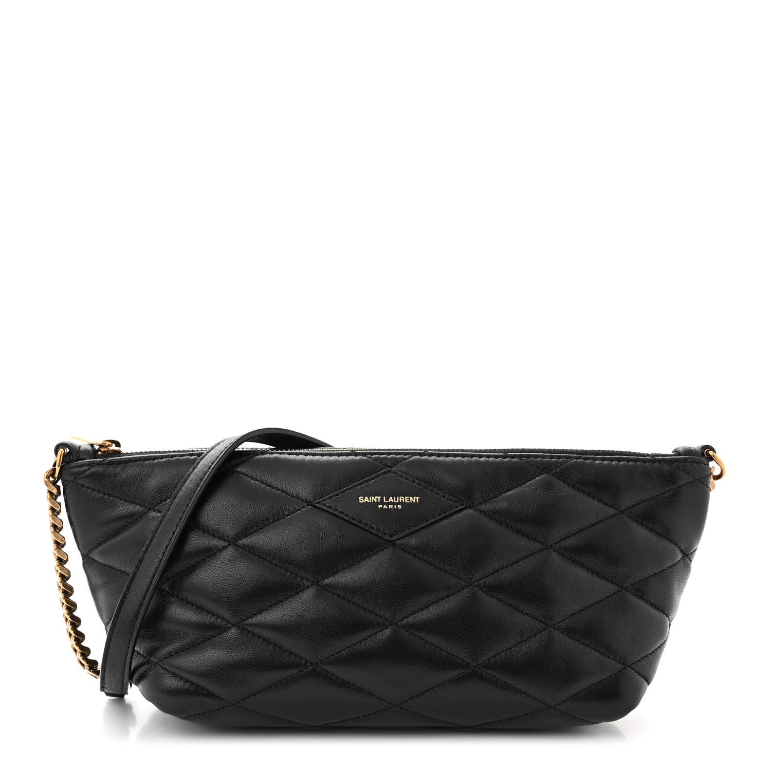 Saint Laurent Lambskin Quilted Gaby Zipped Shoulder Bag Black 1 of 10