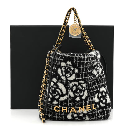 Chanel Cashmere Mini Chanel 22 Black White 10 of 10