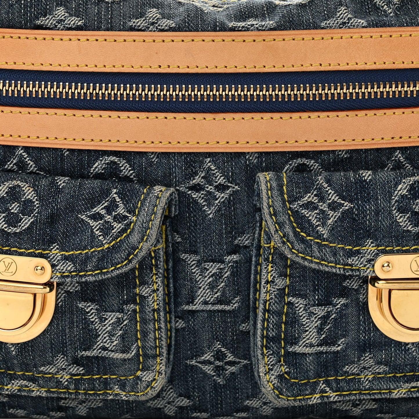 Monogram Denim Baggy PM Blue