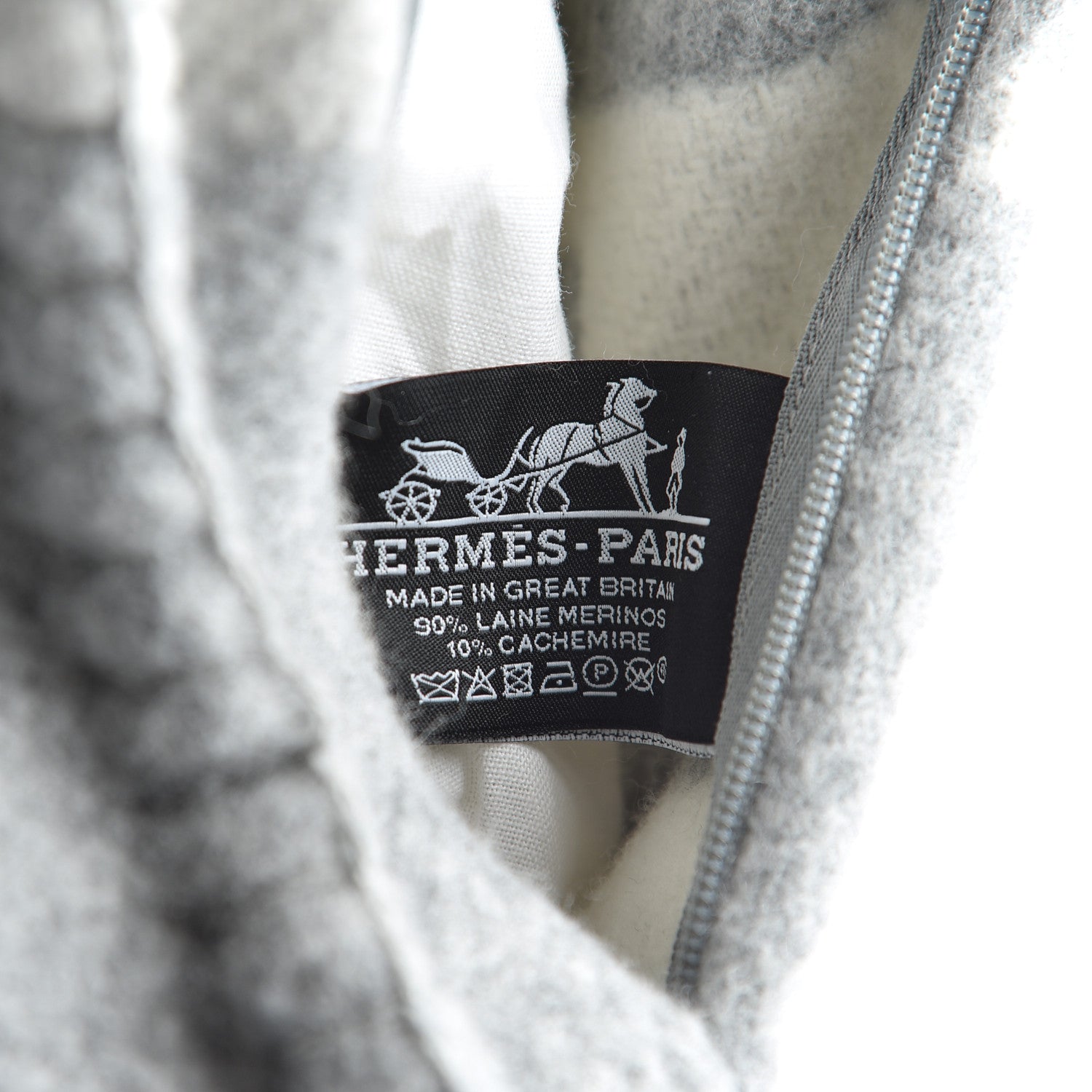 Hermes Wool Cashmere Avalon III Pillow PM Ecru Gris Clair 3 of 3