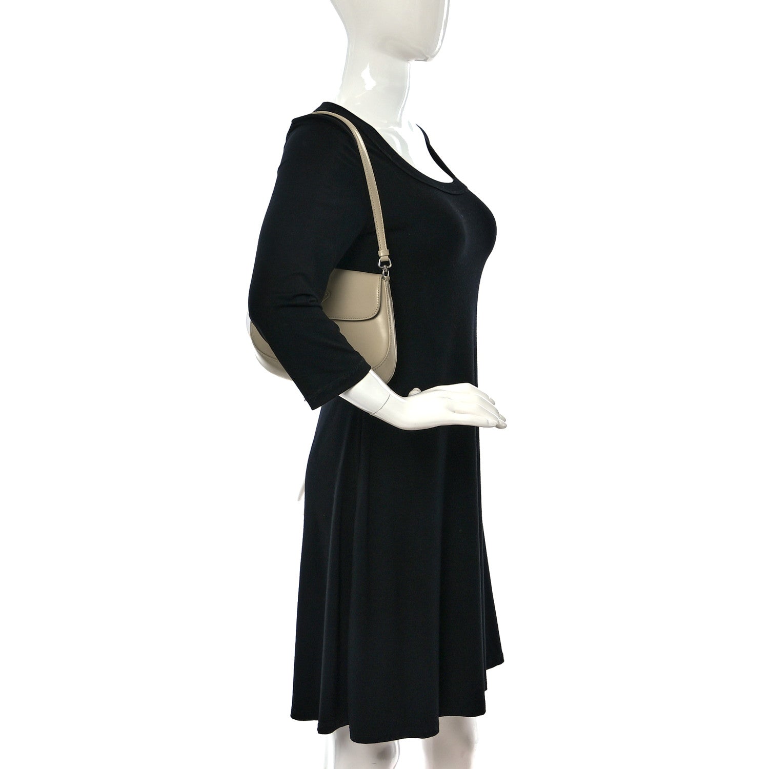 Prada Spazzolato Cleo Flap Shoulder Bag Deserto 2 of 8