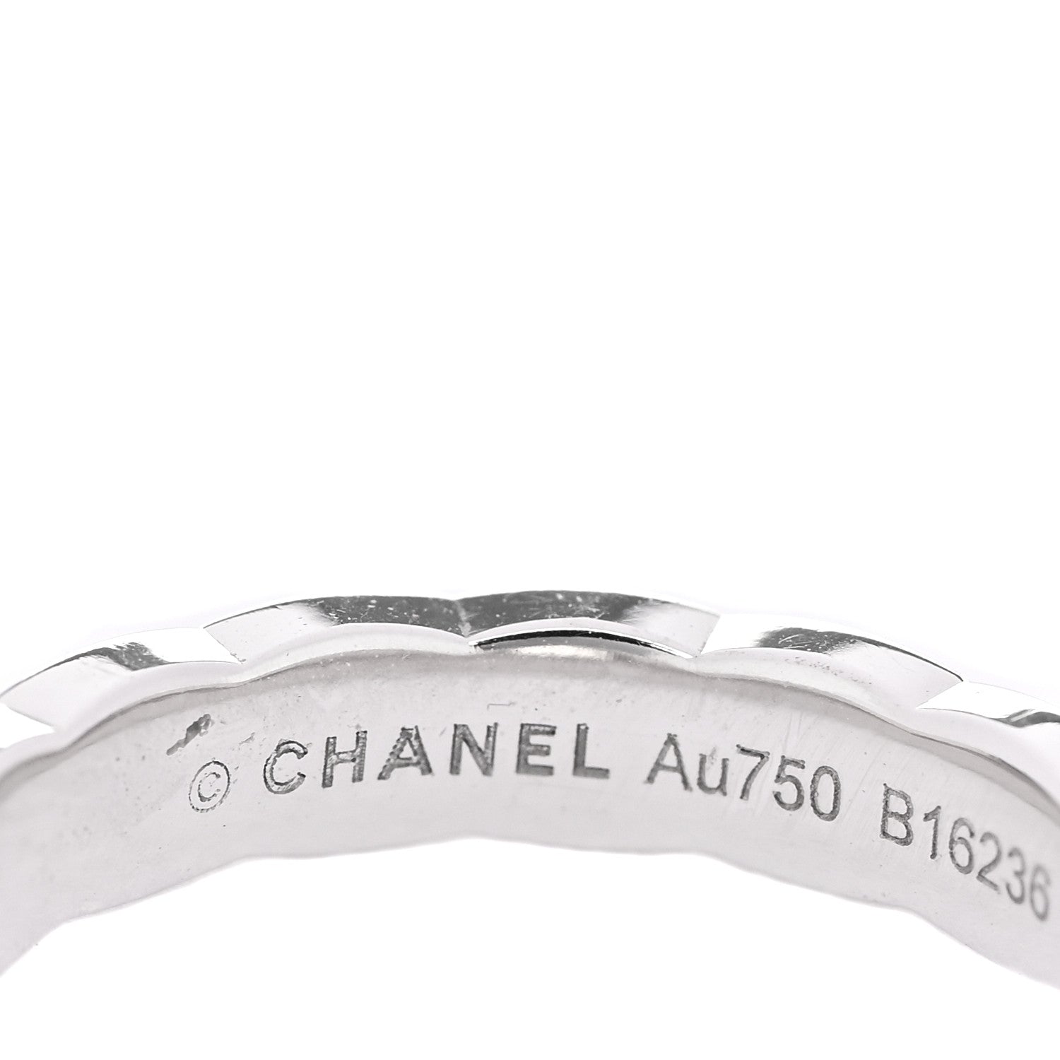 Chanel 18K White Gold Mini Coco Crush Ring 45 3.25 4 of 5
