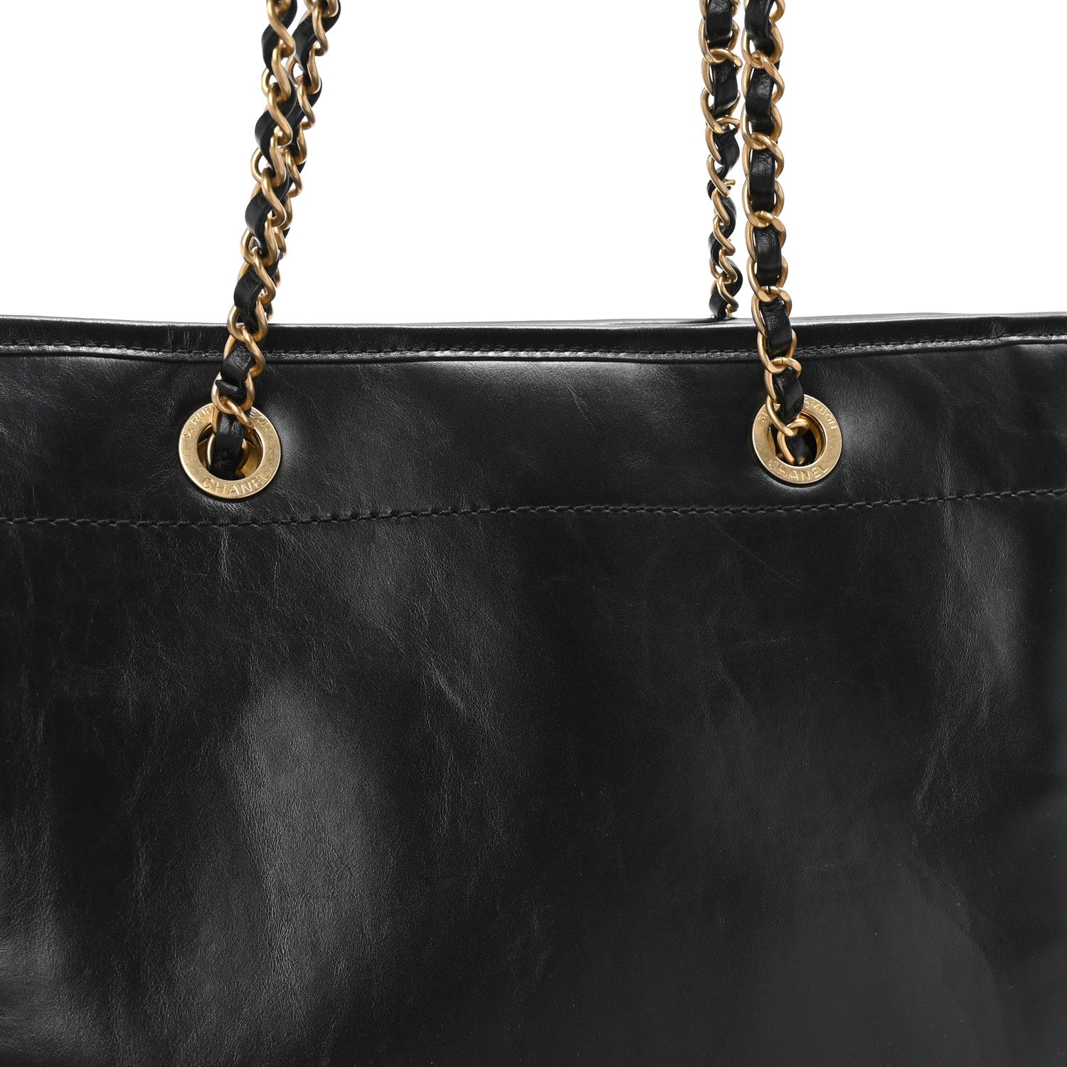 Chanel Aged Calfskin Small Charms Deauville Tote Black 1734003