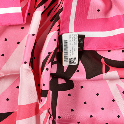 Hermes Silk Caleche Elastique Scarf 90 Rose Vif Marron 4 of 4