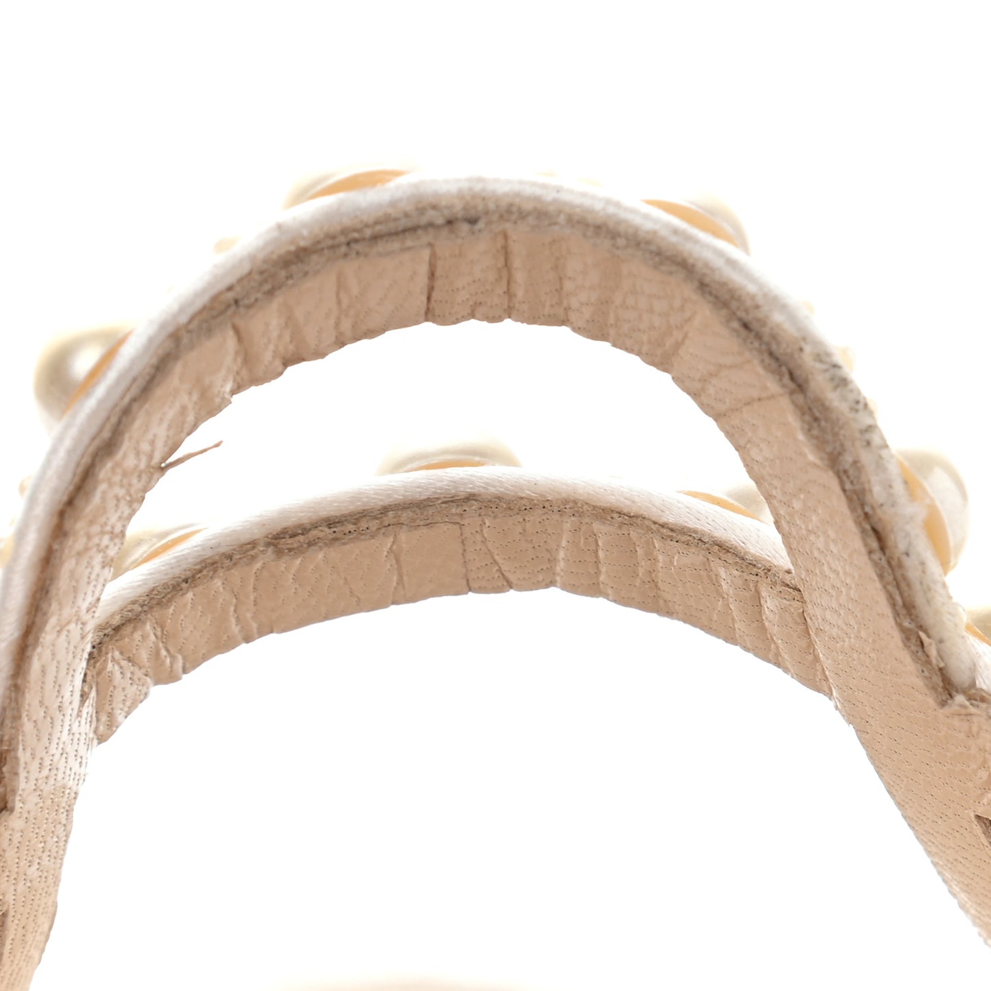 Pearl Satin Sacora 100 Sandals 40.5 White