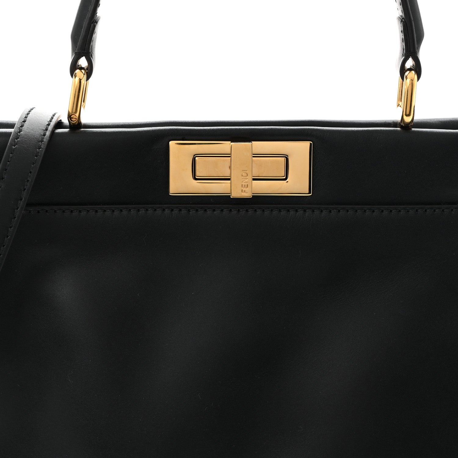 Fendi Vitello Morgan Fabric Jacquard Pequin Medium Peekaboo Iconic Satchel Black Tobacco 9 of 11