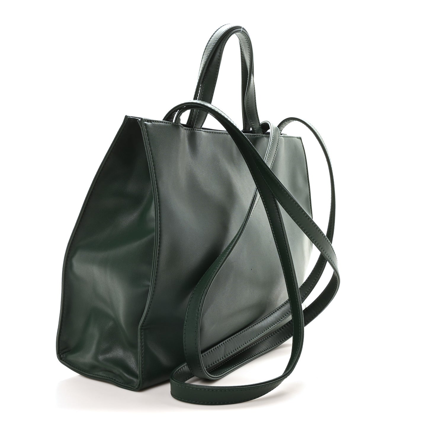 Vegan Leather Medium Shopping Bag Dark Olive