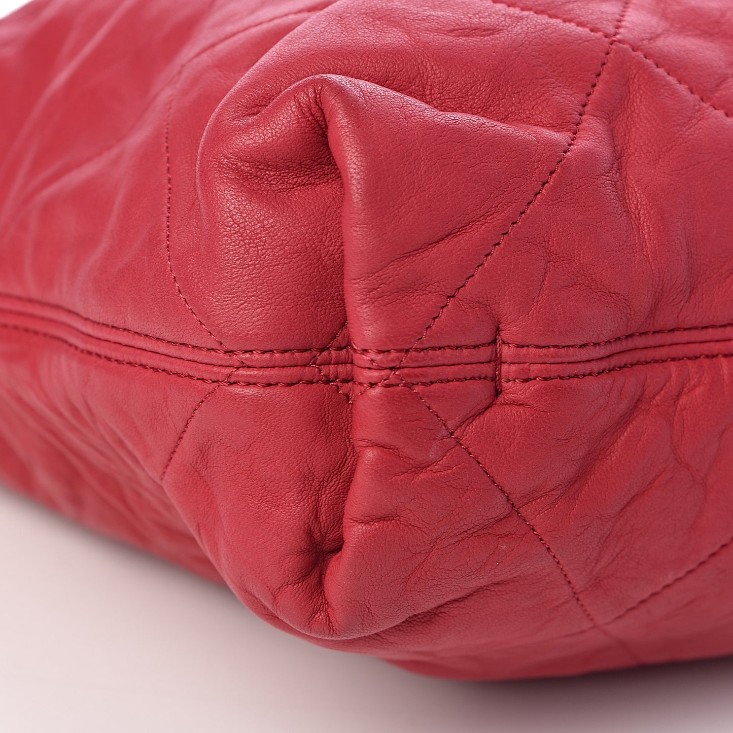 Lambskin Quilted Amalia Cabas Tote Cherry