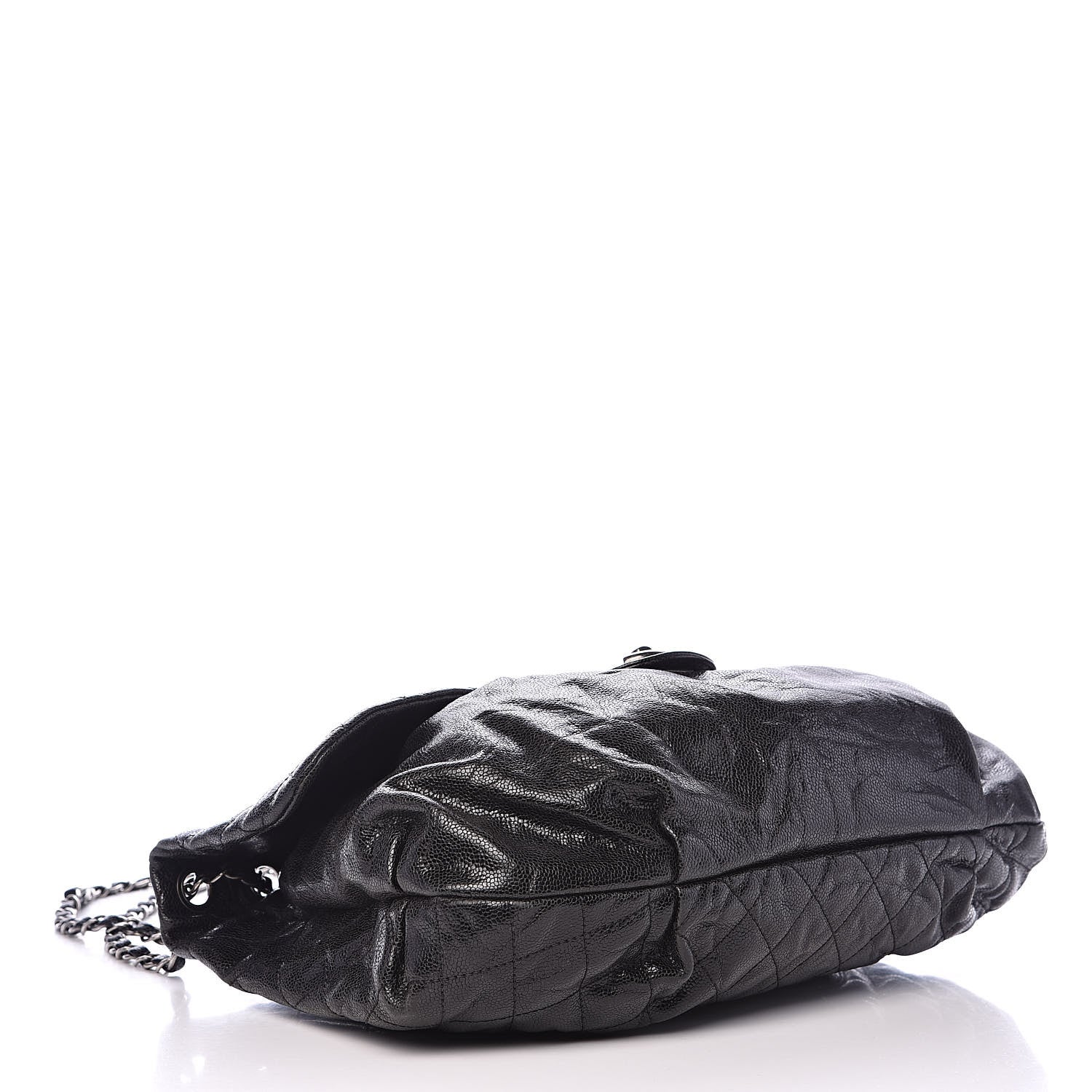 Chanel Crumpled Caviar Quilted Maxi Elastic Flap Black 4 of 14