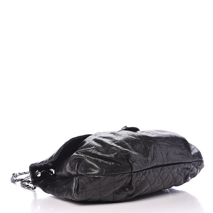 Chanel Crumpled Caviar Quilted Maxi Elastic Flap Black 4 of 14