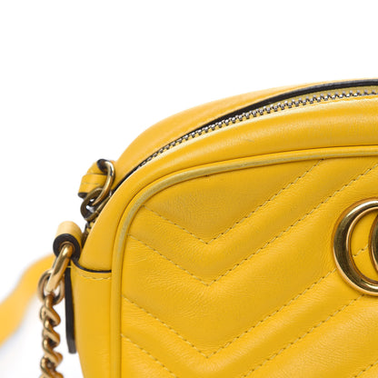 Gucci Calfskin Matelasse Mini GG Marmont Chain Shoulder Bag Stone Topaz 12 of 15