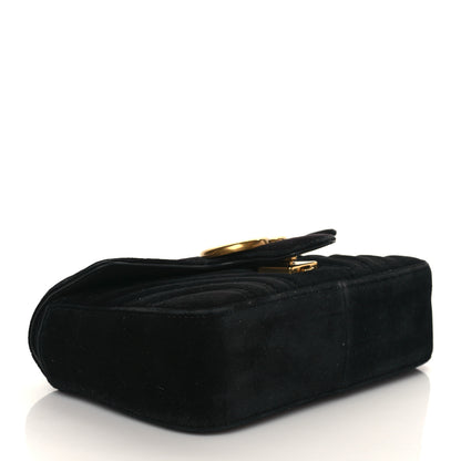 Gucci Velvet Matelasse Mini GG Marmont Shoulder Bag Black 4 of 11
