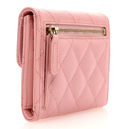 Chanel Caviar Quilted Compact Flap Wallet Light Pink 3 of 7