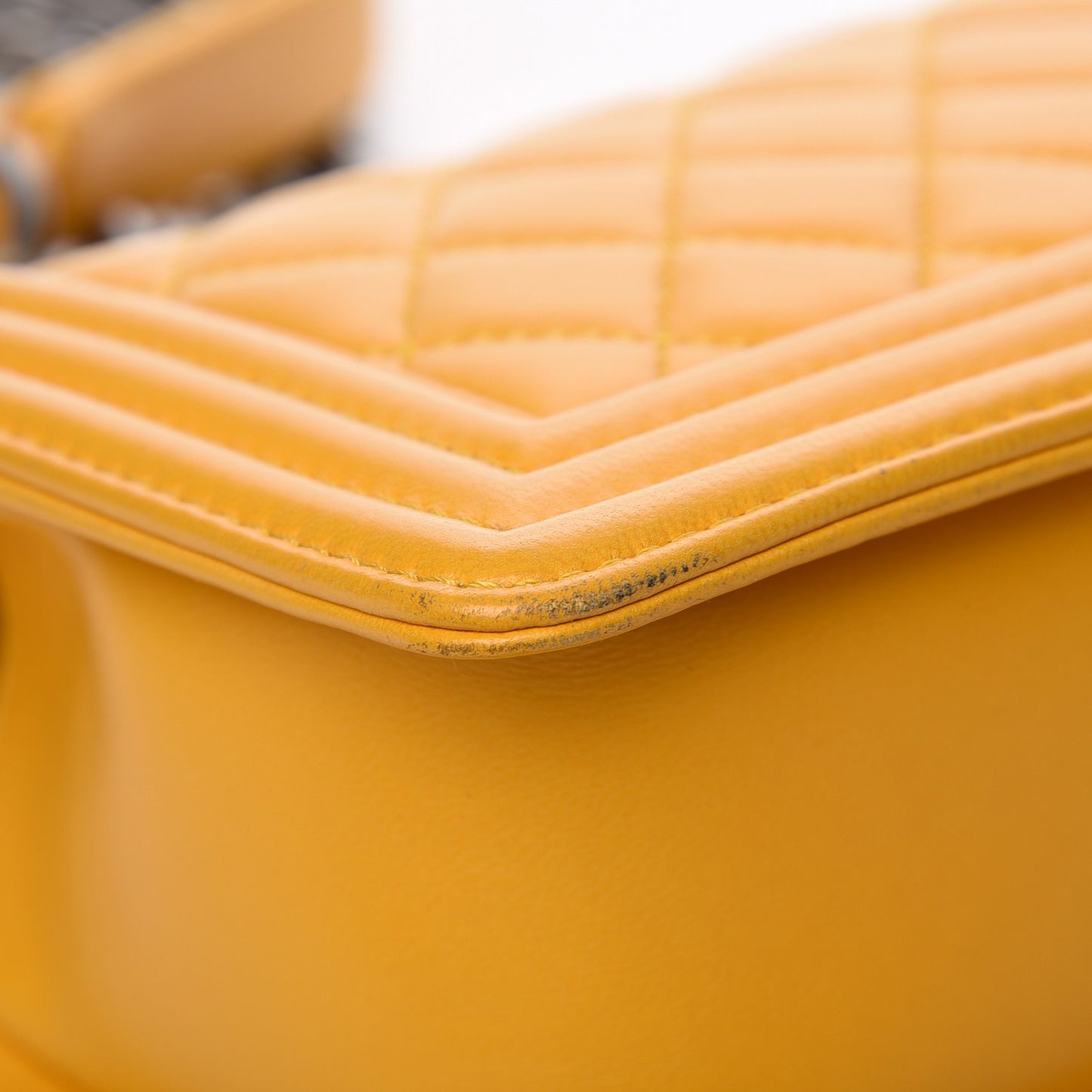 Lambskin Quilted Small Boy Flap Yellow