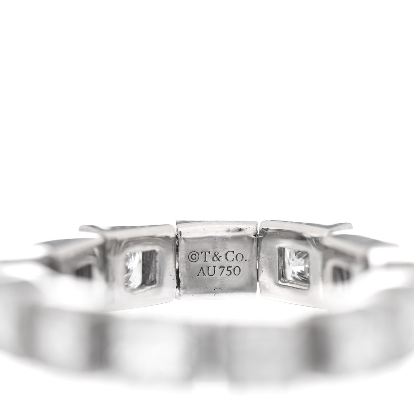 18K White Gold Diamond T Line Band Ring 52 6