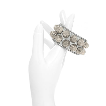 Balenciaga Agneau Arena Two Row Giant 21 Silver M Bracelet Silver 2 of 4