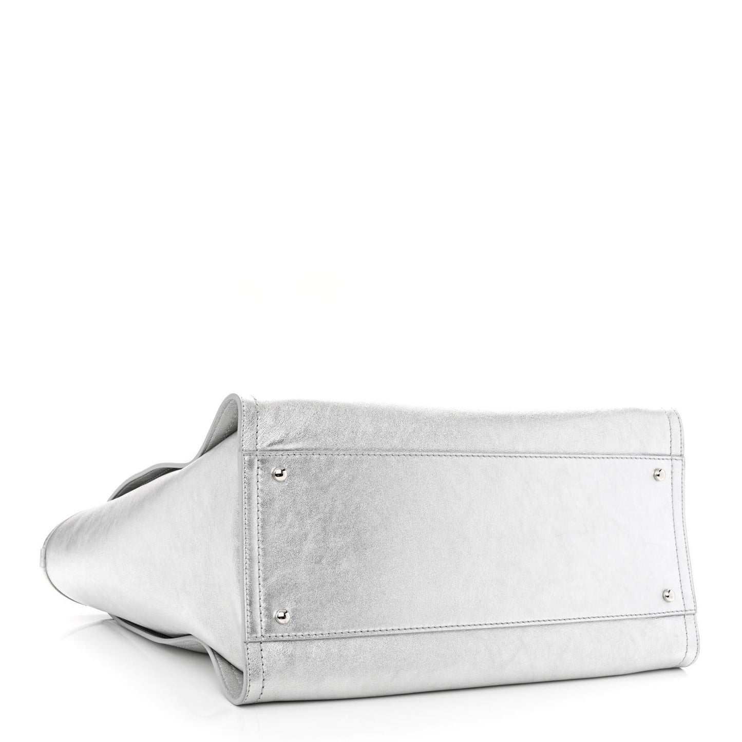 Metallic Calfskin Medium Deauville Tote Silver