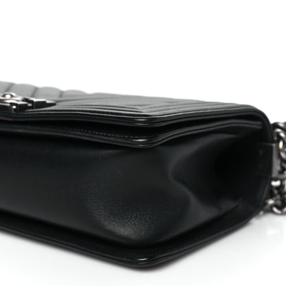 Chanel Calfskin Chevron Quilted Medium Boy Flap Black 10 of 11