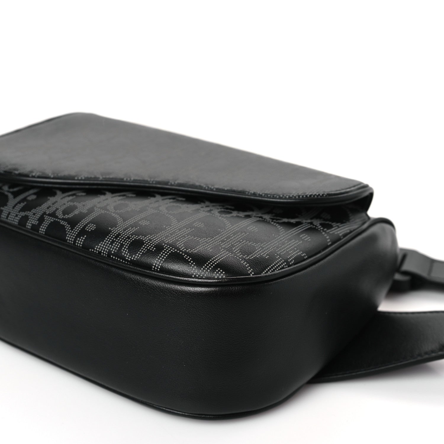 Christian Dior Galaxy Calfskin Oblique World Tour Saddle Belt Bag Black 8 of 8