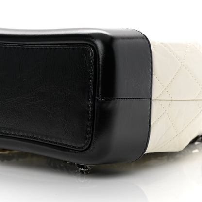 Chanel Aged Calfskin Quilted Small Gabrielle Backpack Black White 10 of 13