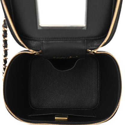 Chanel Caviar Quilted Small Top Handle Vanity Case With Chain Black 4 of 10