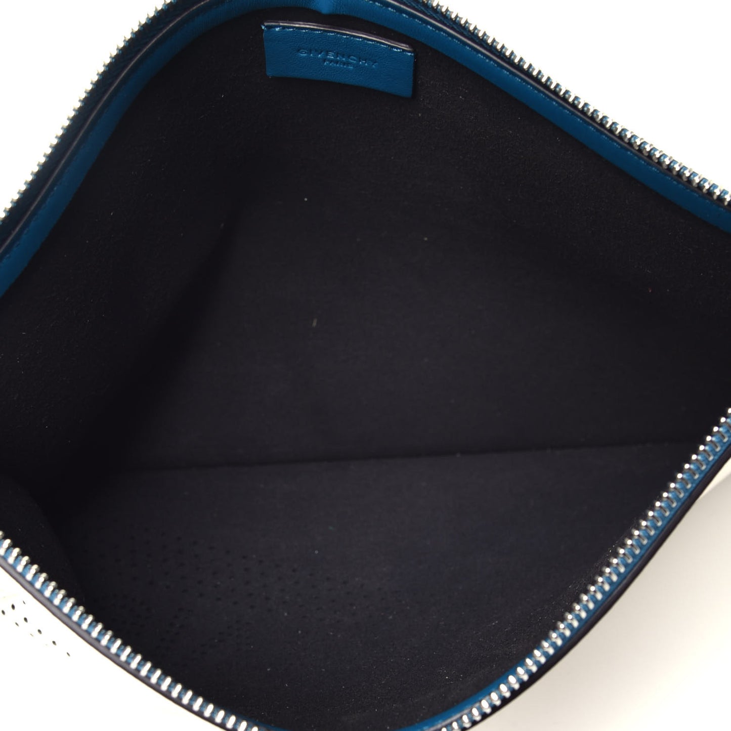 Lambskin Medium Perforated Clutch White