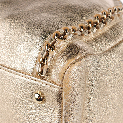 Chanel Metallic Goatskin Large Luxe Ligne Bowler Gold 10 of 22