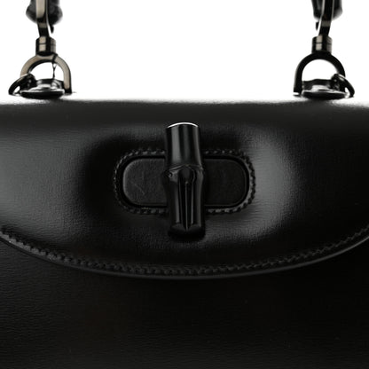 Gucci Boarded Dyana Lux Calfskin Web Monochrome Small Bamboo 1947 Top Handle Bag Black 9 of 12