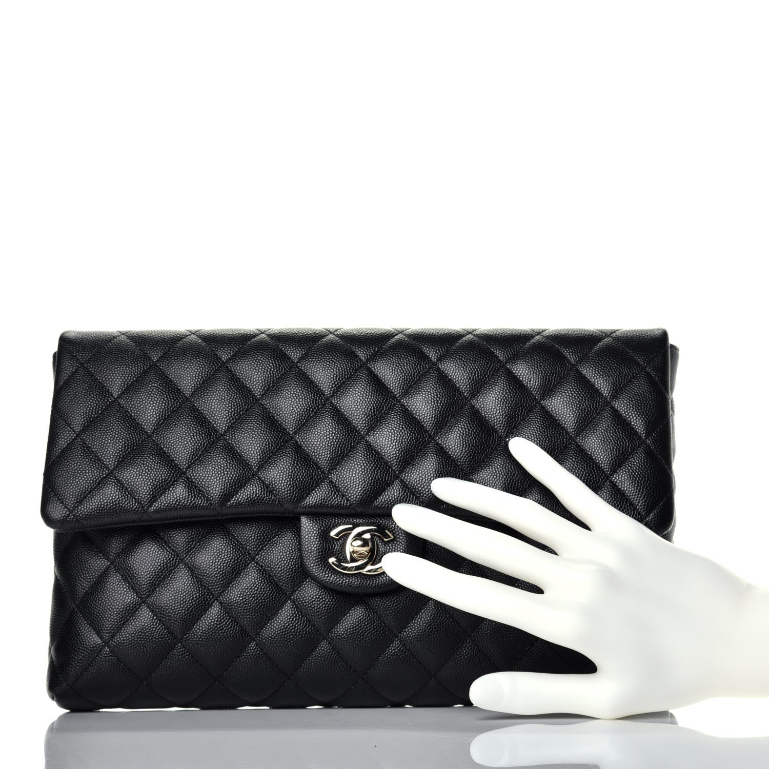 Chanel Caviar Quilted Flap Clutch Black 2 of 10
