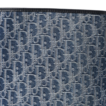 Christian Dior Denim Jacquard Oblique C'est Dior Bucket Bag Blue 7 of 9
