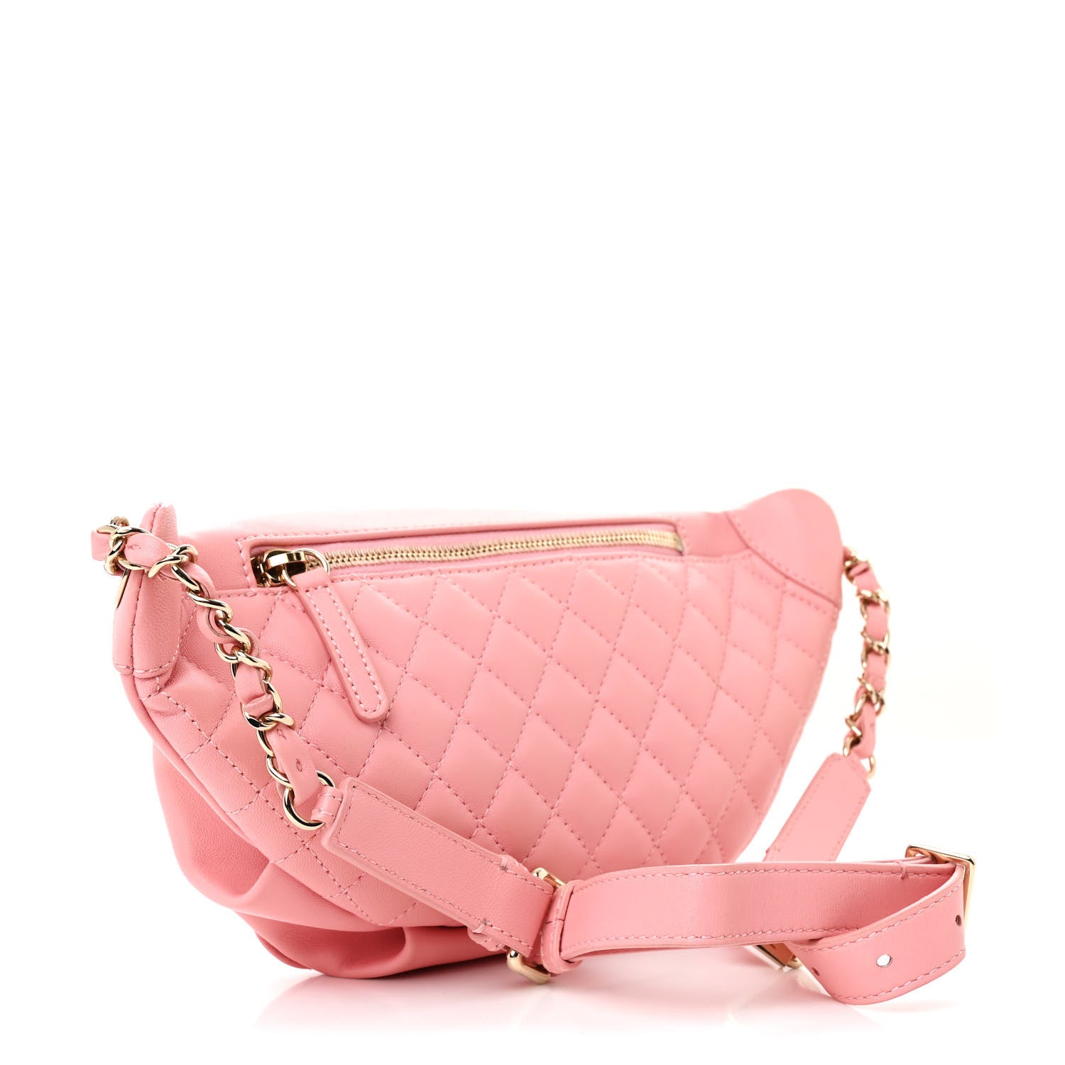 Chanel Lambskin Quilted Bi Waist Bag Fanny Pack Pink 3 of 13