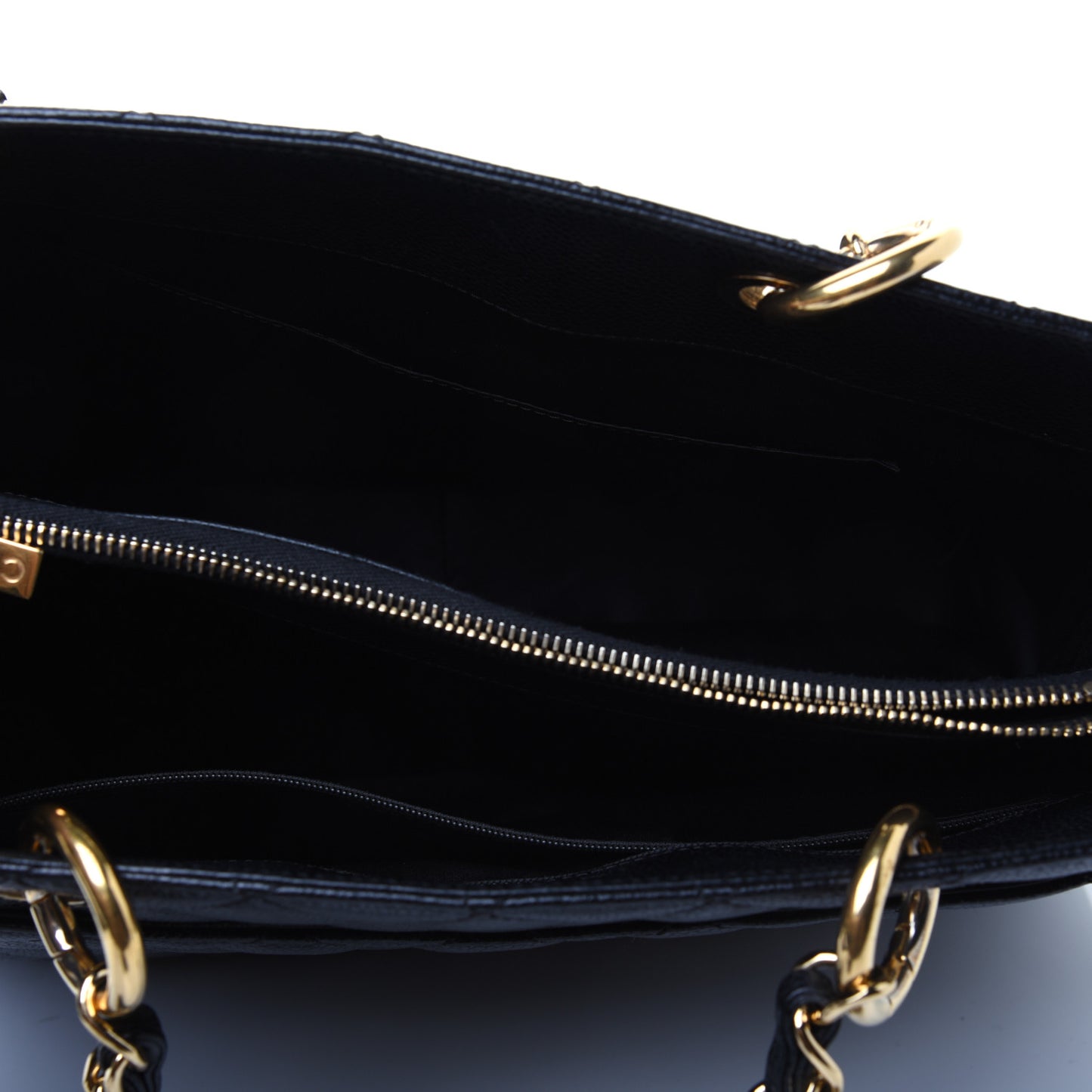 Caviar Quilted Grand Shopping Tote GST Black