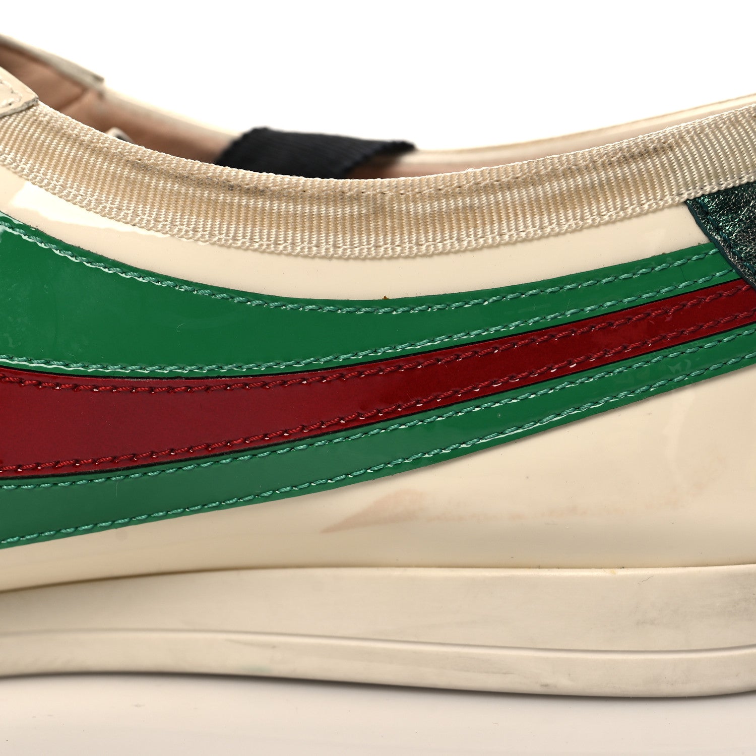 Gucci Patent Crystal Web GG Womens Falacer Sneakers 38 Mystic White 10 of 10