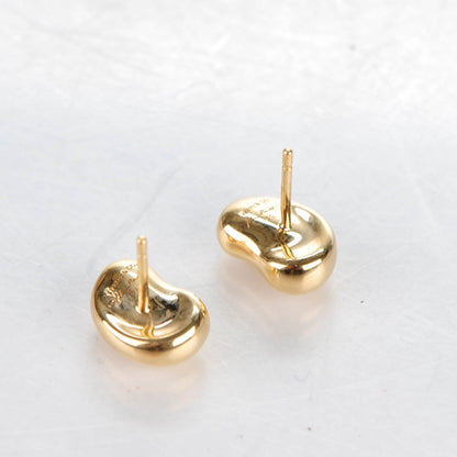 Tiffany 18K Yellow Gold 5mm Elsa Peretti Bean Earrings 3 of 5