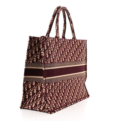 Christian Dior Oblique Large Book Tote Burgundy Multicolor 3 of 10