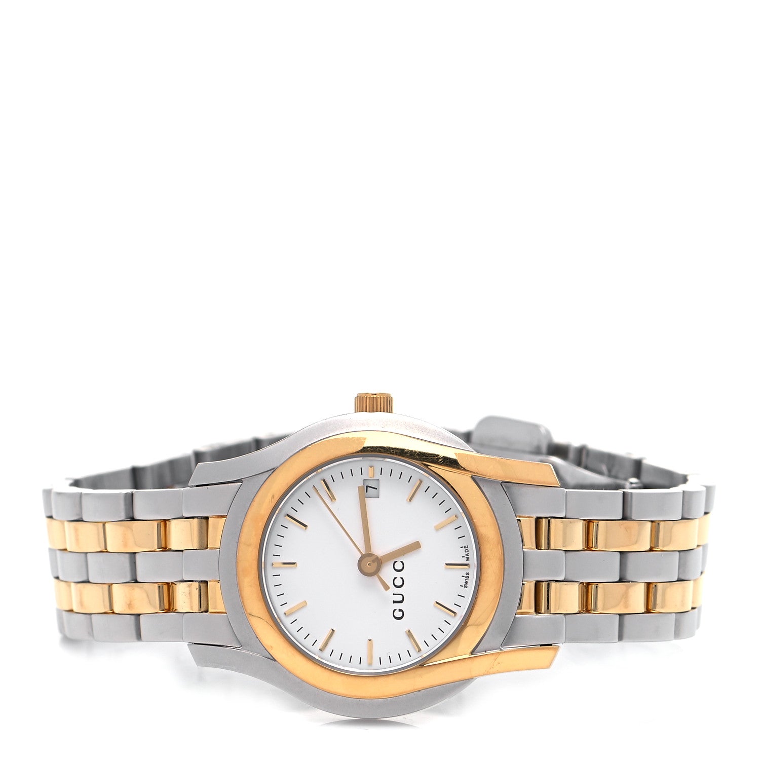 Gucci Stainless Steel Mother of Pearl 27mm 5500L Two Tone Quartz Watch 2 of 4