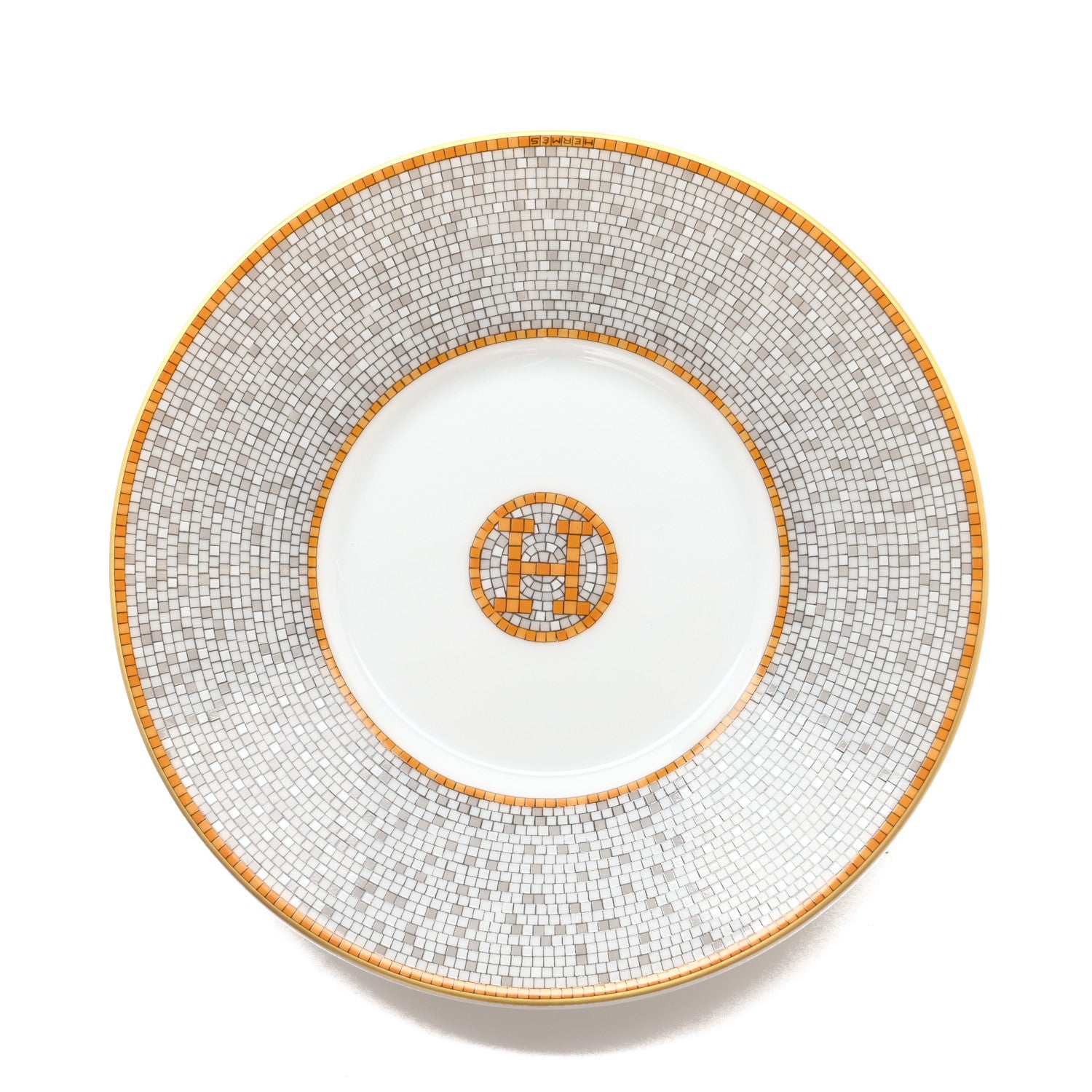 Hermes Porcelain Mosaique Au 24 Gold Tea Cup And Saucer Set Of 2 9 of 12