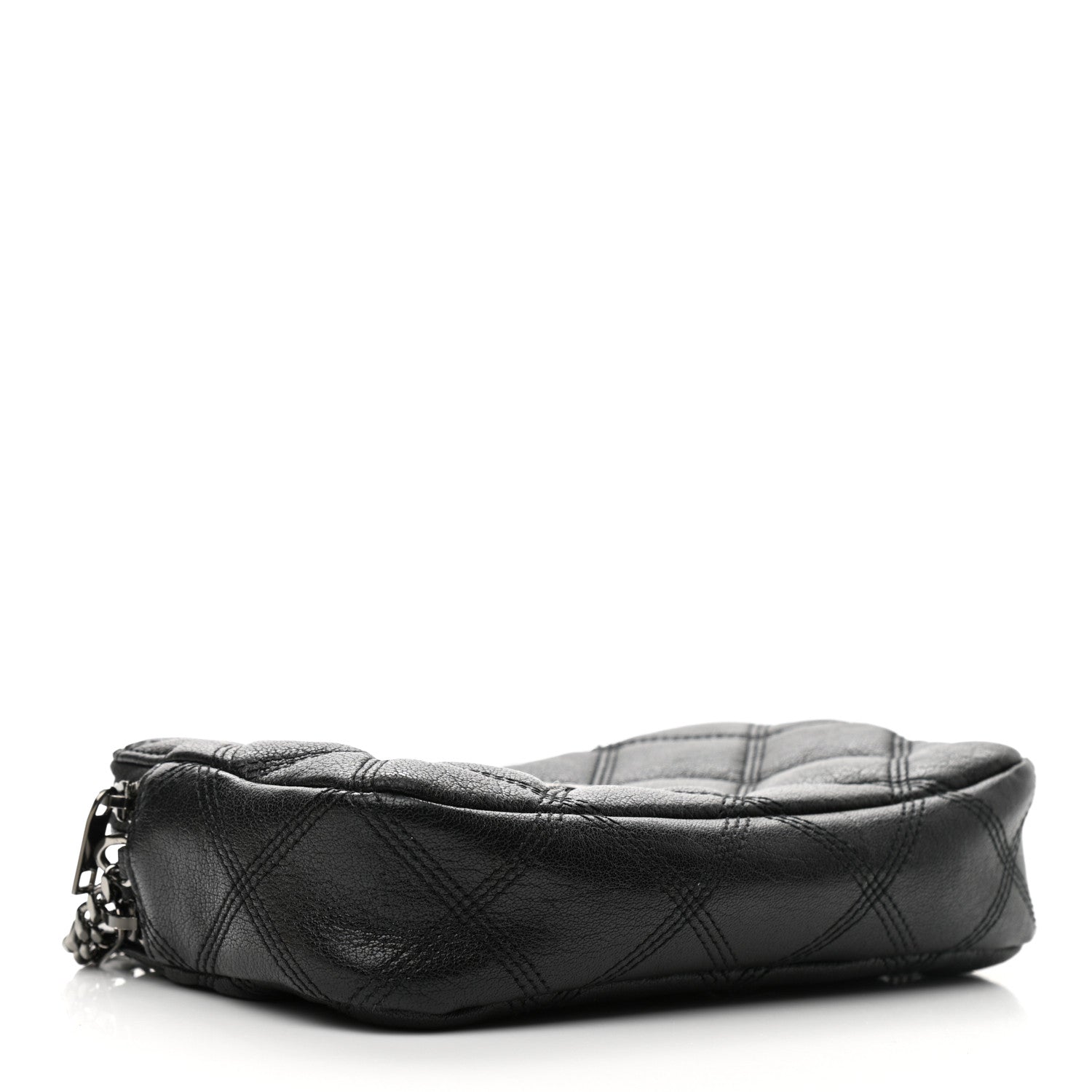 Saint Laurent Grained Lambskin Quilted Mini Becky Double Zip Bag Black 4 of 12