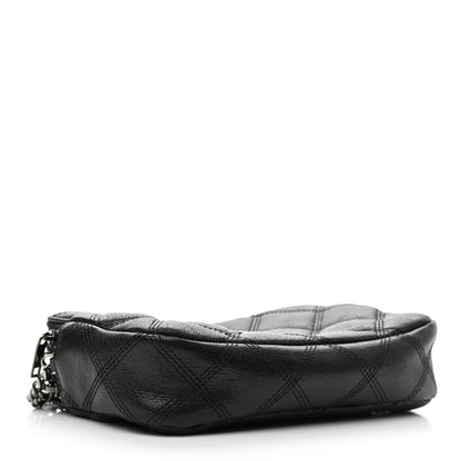 Saint Laurent Grained Lambskin Quilted Mini Becky Double Zip Bag Black 4 of 12