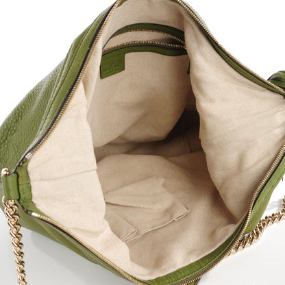 Gucci Pebbled Calfskin Medium Soho Chain Hobo Green 5 of 7