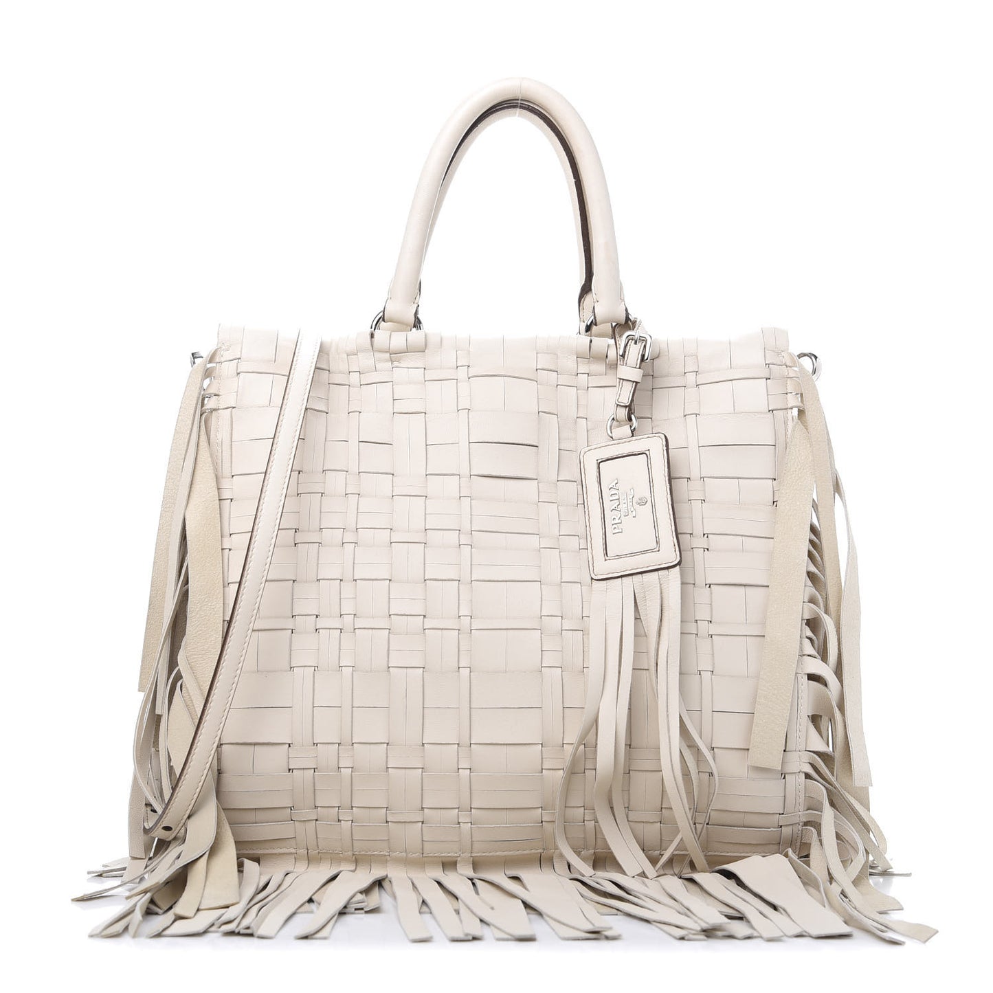 Nappa Woven Fringe Tote Cera