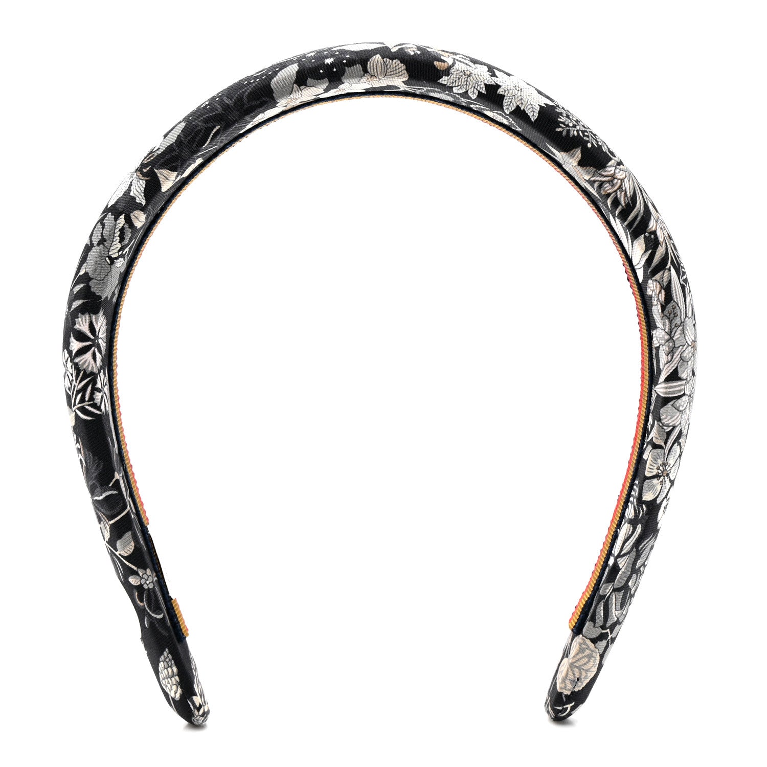 Hermes Silk Twill Gina Bloom Headband Black 1 of 6