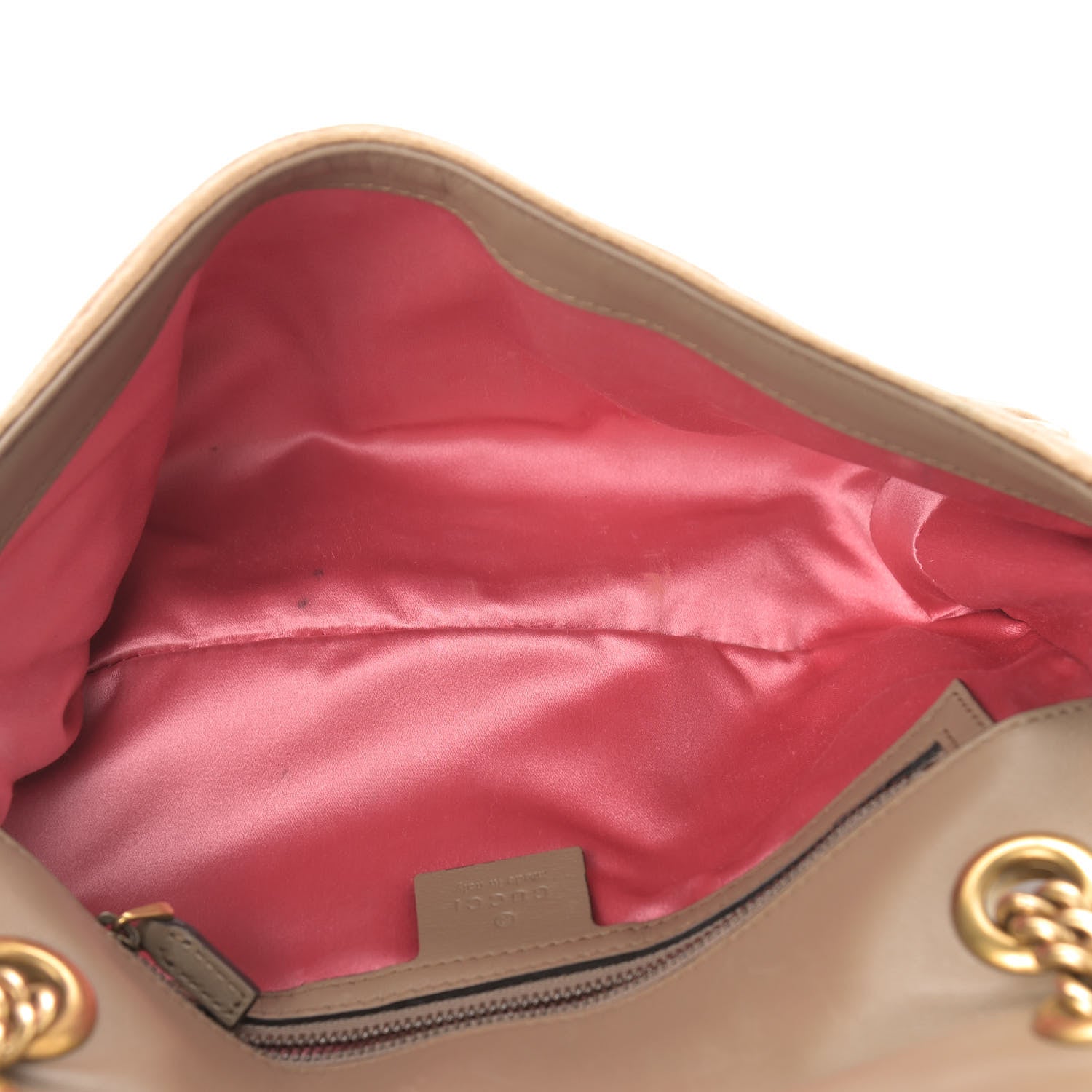 Gucci Velvet Matelasse Small GG Marmont Shoulder Bag Taupe 5 of 14