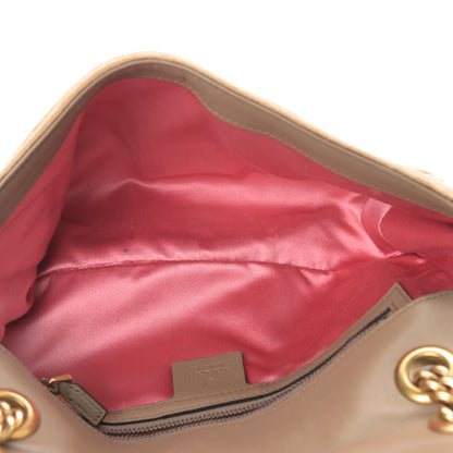 Gucci Velvet Matelasse Small GG Marmont Shoulder Bag Taupe 5 of 14