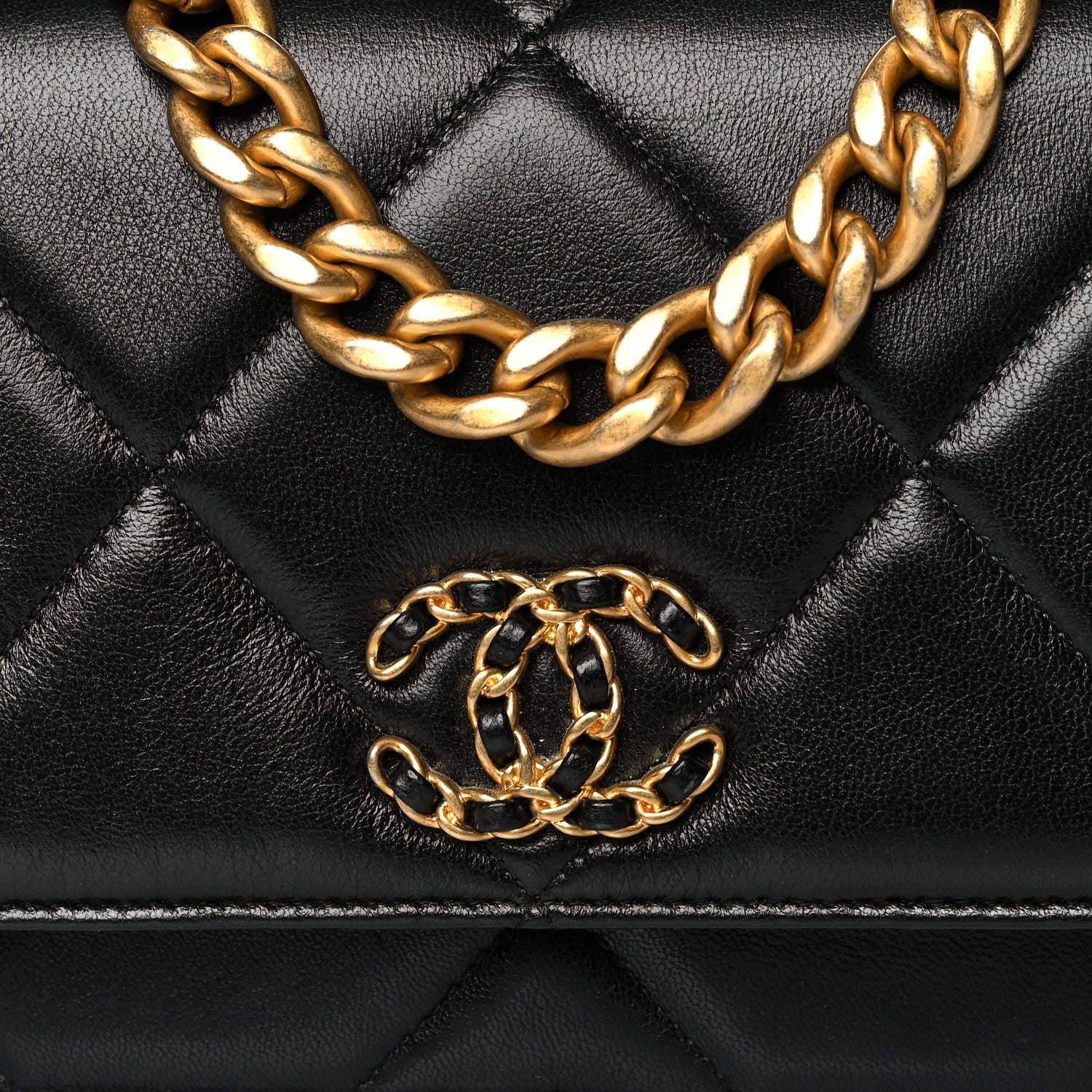 Chanel Lambskin Quilted Chanel 19 Wallet On Chain WOC Black 9 of 12