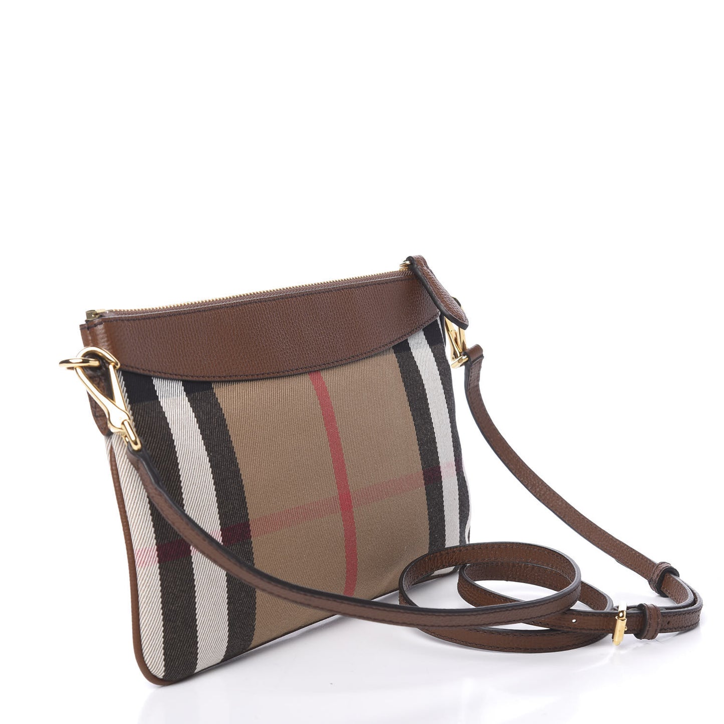 House Check Derby Peyton Crossbody Clutch Bag Tan